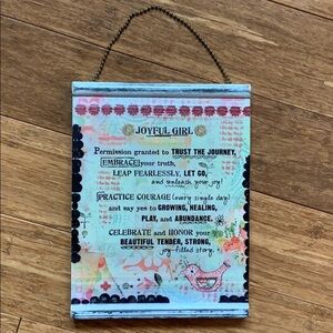 ☀️ 3/$36 or 2/$30 
NEW KELLY RAE ROBERTS “Joyful Girl” Wall/Shelf 7x9